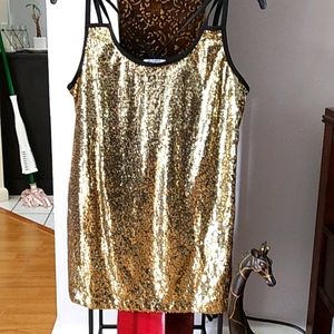 Adorable Gold Sequin Tank NWOT
